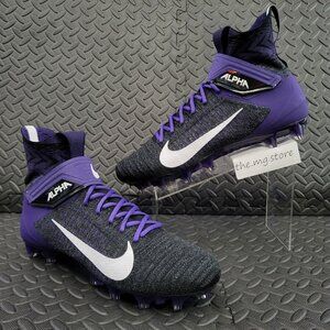 Nike Alpha Menace Elite 2 Black/Purple Football Cleat Men's Sz 13 BV2077 011